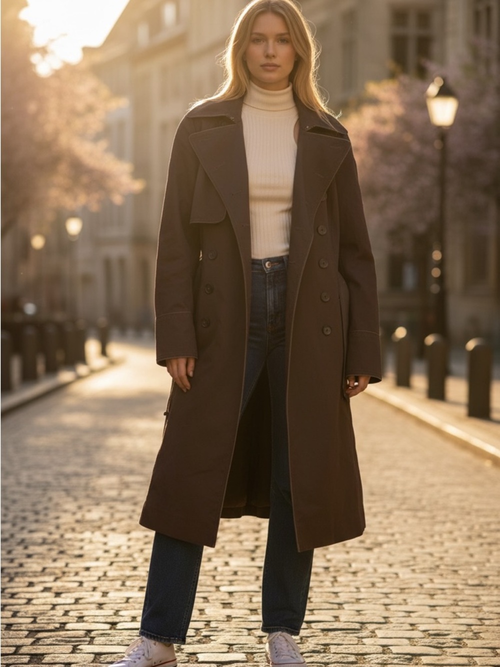 Anthropologie Elevenses brown trench coat size 12